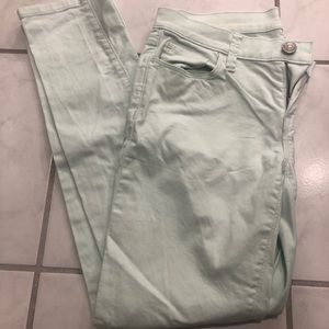 Ann Taylor loft modern skinny jeans mint color